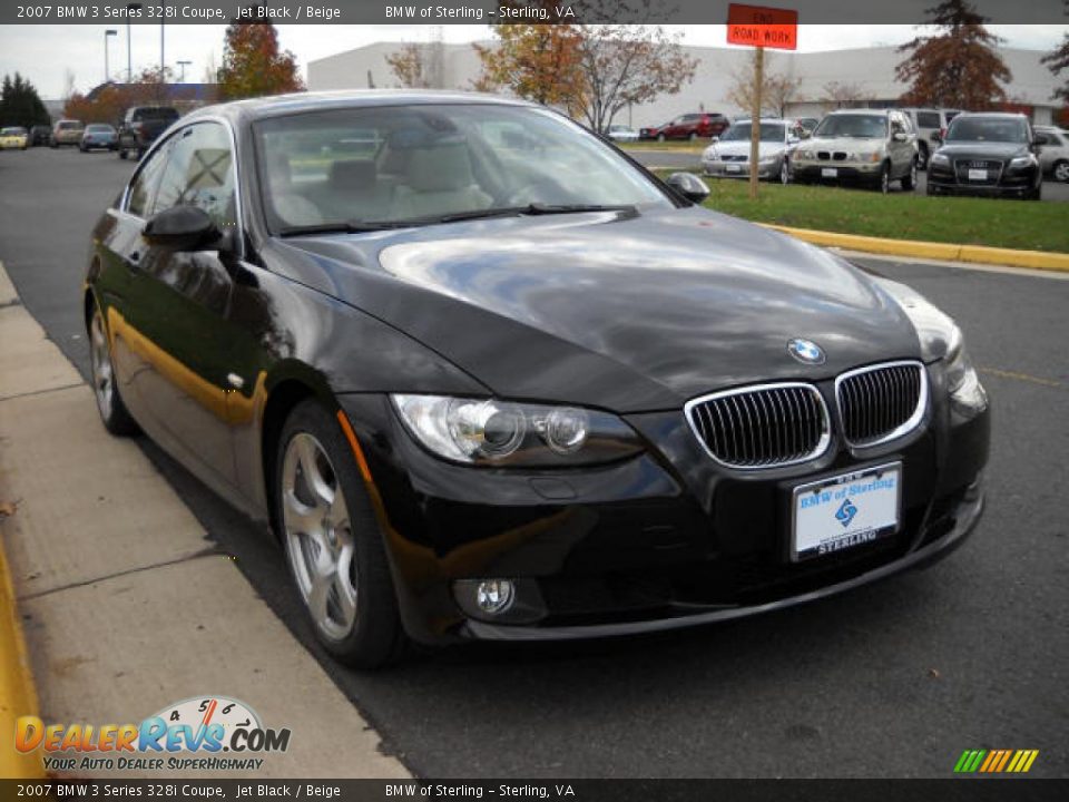 2007 BMW 3 Series 328i Coupe Jet Black / Beige Photo #7