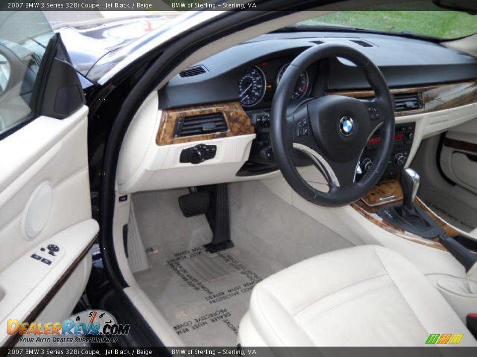 2007 BMW 3 Series 328i Coupe Jet Black / Beige Photo #9