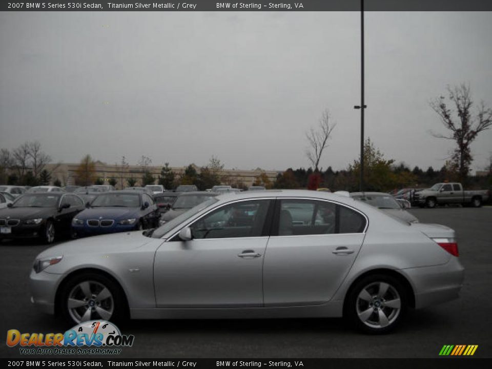 2007 BMW 5 Series 530i Sedan Titanium Silver Metallic / Grey Photo #2