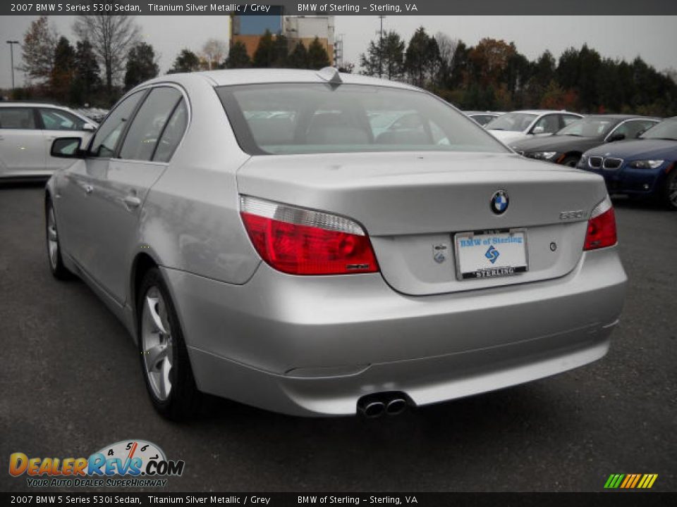 2007 BMW 5 Series 530i Sedan Titanium Silver Metallic / Grey Photo #3