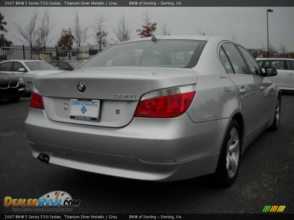 2007 BMW 5 Series 530i Sedan Titanium Silver Metallic / Grey Photo #5