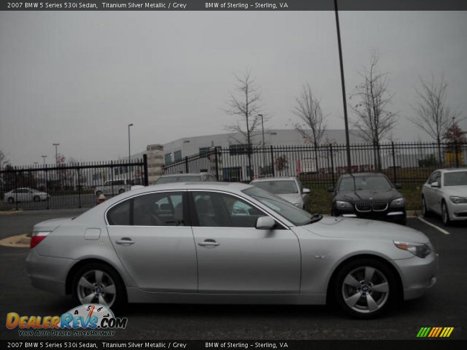 2007 BMW 5 Series 530i Sedan Titanium Silver Metallic / Grey Photo #6