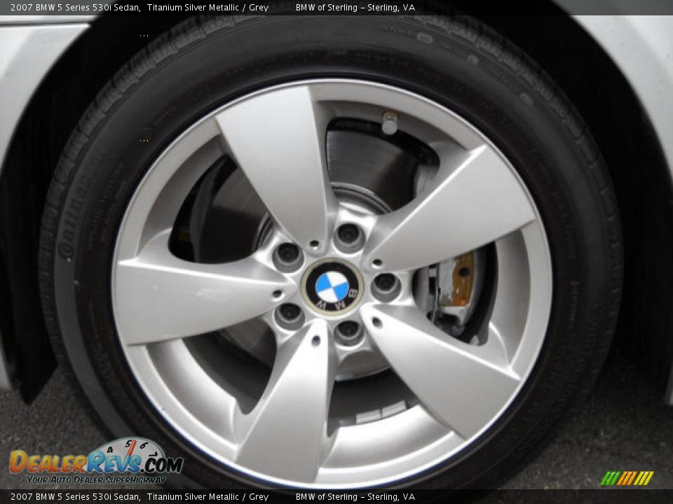 2007 BMW 5 Series 530i Sedan Titanium Silver Metallic / Grey Photo #15