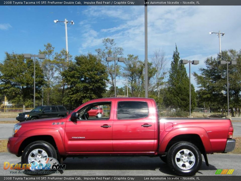 2008 Toyota Tacoma V6 SR5 PreRunner Double Cab Impulse Red Pearl / Graphite Gray Photo #2