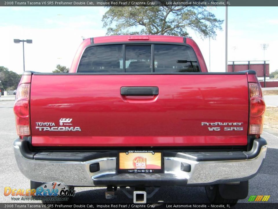 2008 Toyota Tacoma V6 SR5 PreRunner Double Cab Impulse Red Pearl / Graphite Gray Photo #4