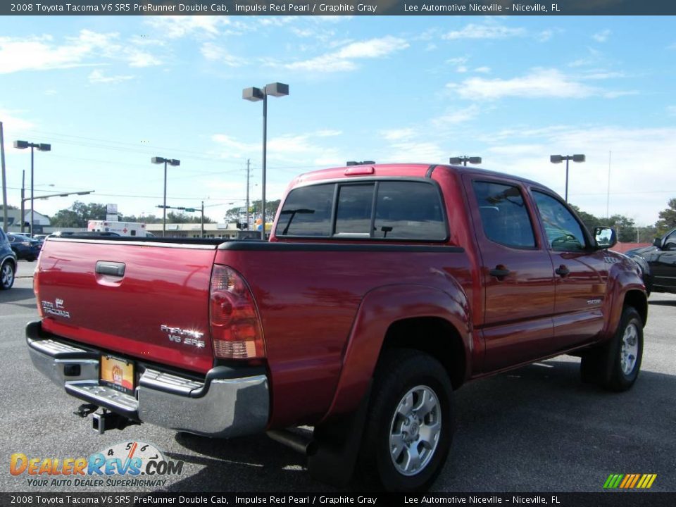 2008 Toyota Tacoma V6 SR5 PreRunner Double Cab Impulse Red Pearl / Graphite Gray Photo #5