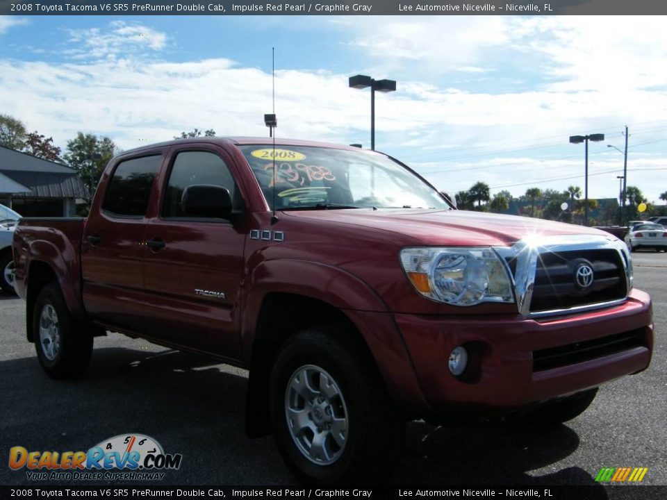 2008 Toyota Tacoma V6 SR5 PreRunner Double Cab Impulse Red Pearl / Graphite Gray Photo #7