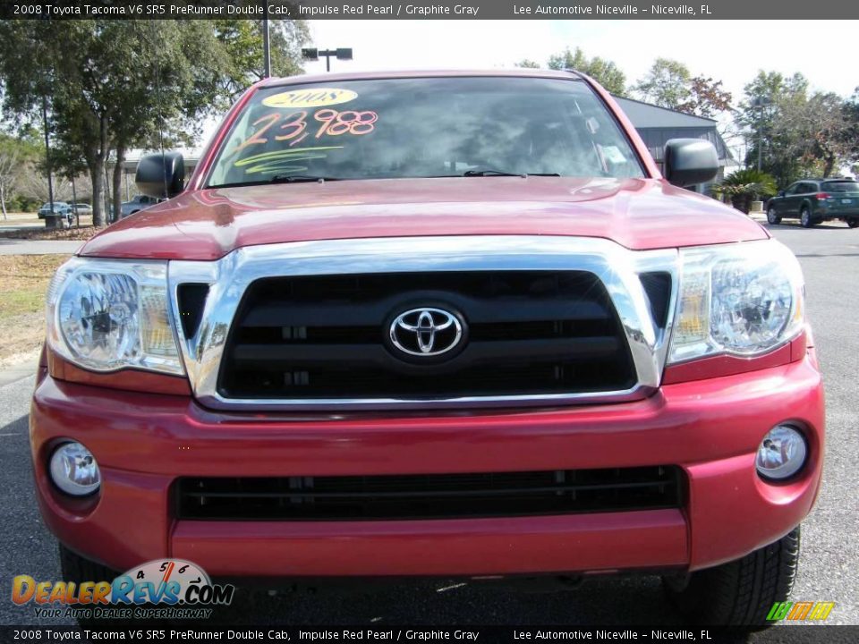 2008 Toyota Tacoma V6 SR5 PreRunner Double Cab Impulse Red Pearl / Graphite Gray Photo #8