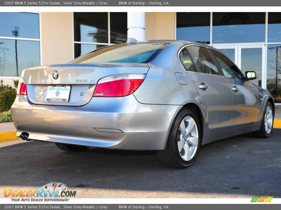 2007 BMW 5 Series 525xi Sedan Silver Grey Metallic / Grey Photo #5