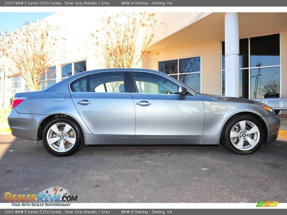2007 BMW 5 Series 525xi Sedan Silver Grey Metallic / Grey Photo #6