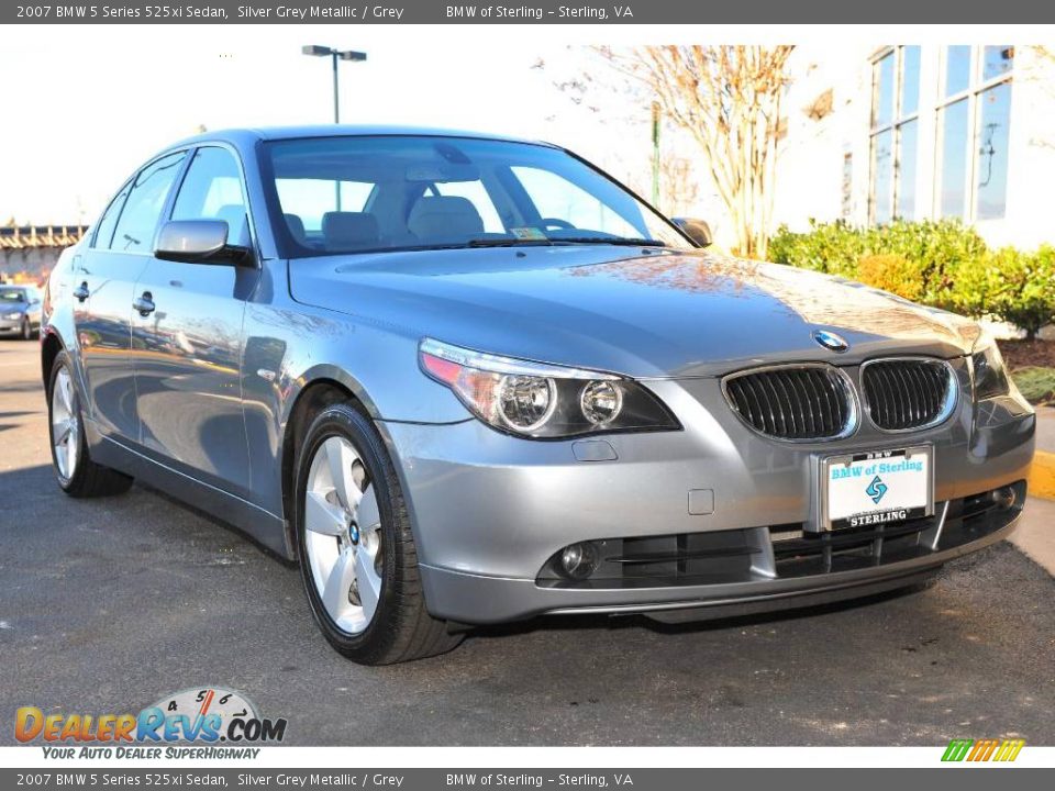 2007 BMW 5 Series 525xi Sedan Silver Grey Metallic / Grey Photo #7