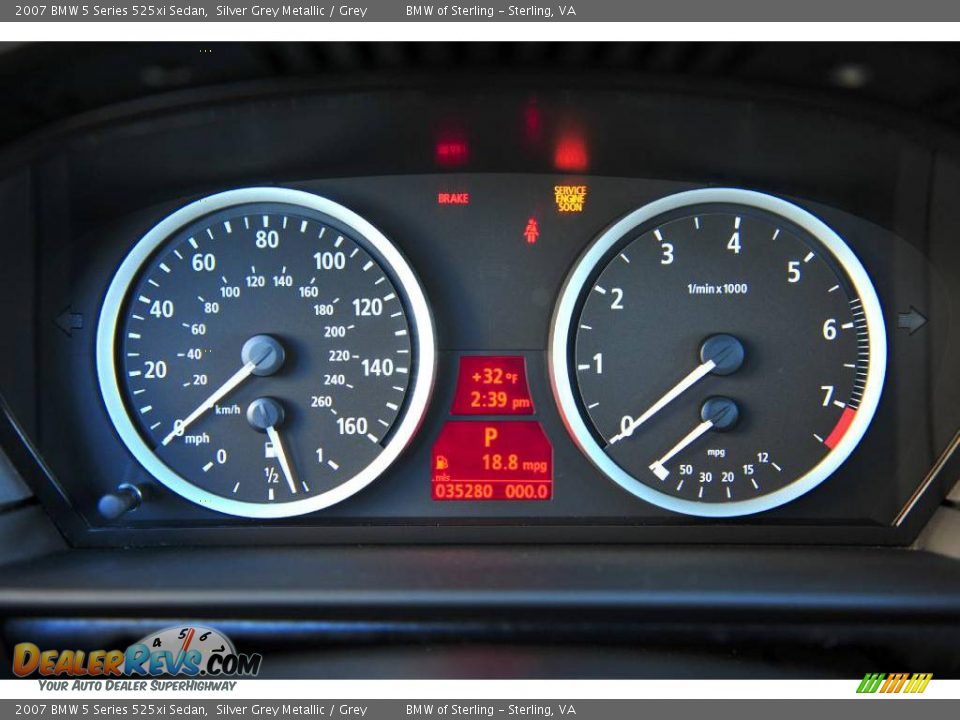 2007 BMW 5 Series 525xi Sedan Silver Grey Metallic / Grey Photo #13
