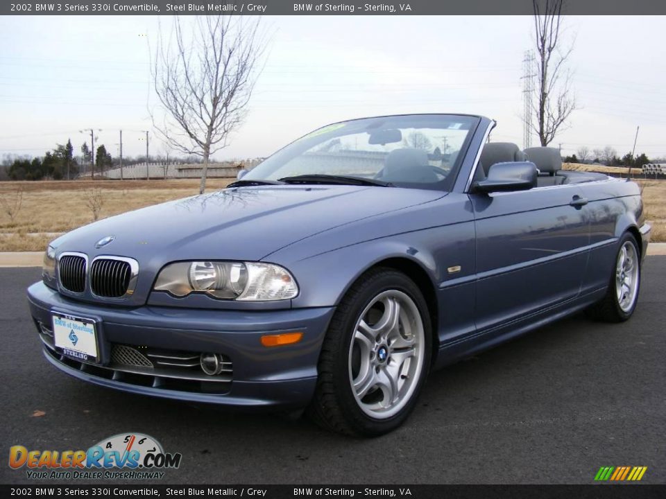 2002 BMW 3 Series 330i Convertible Steel Blue Metallic / Grey Photo #1