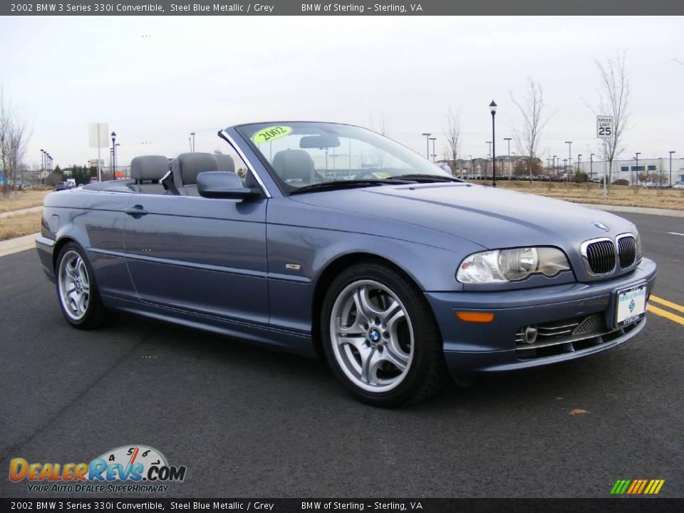 2002 BMW 3 Series 330i Convertible Steel Blue Metallic / Grey Photo #3