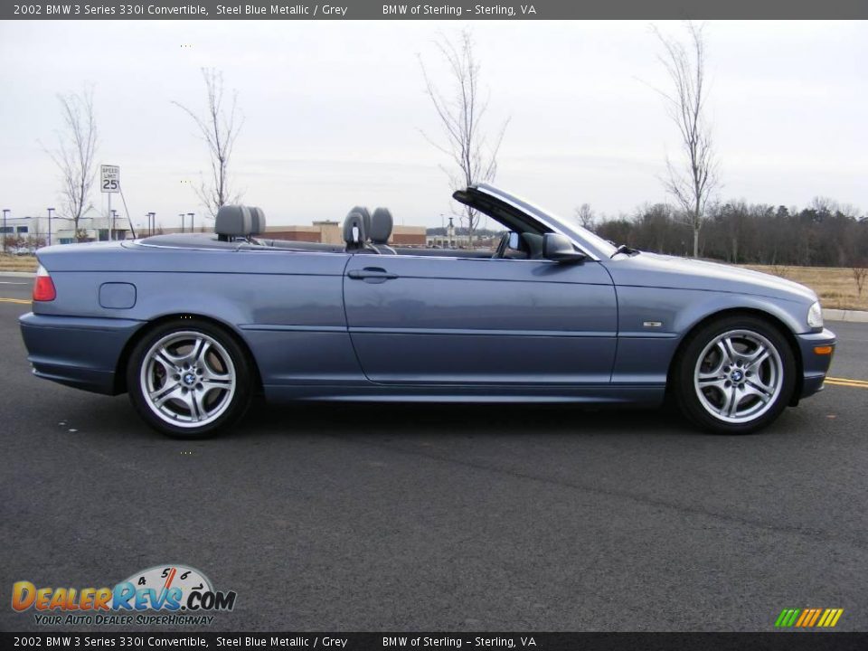 2002 BMW 3 Series 330i Convertible Steel Blue Metallic / Grey Photo #4