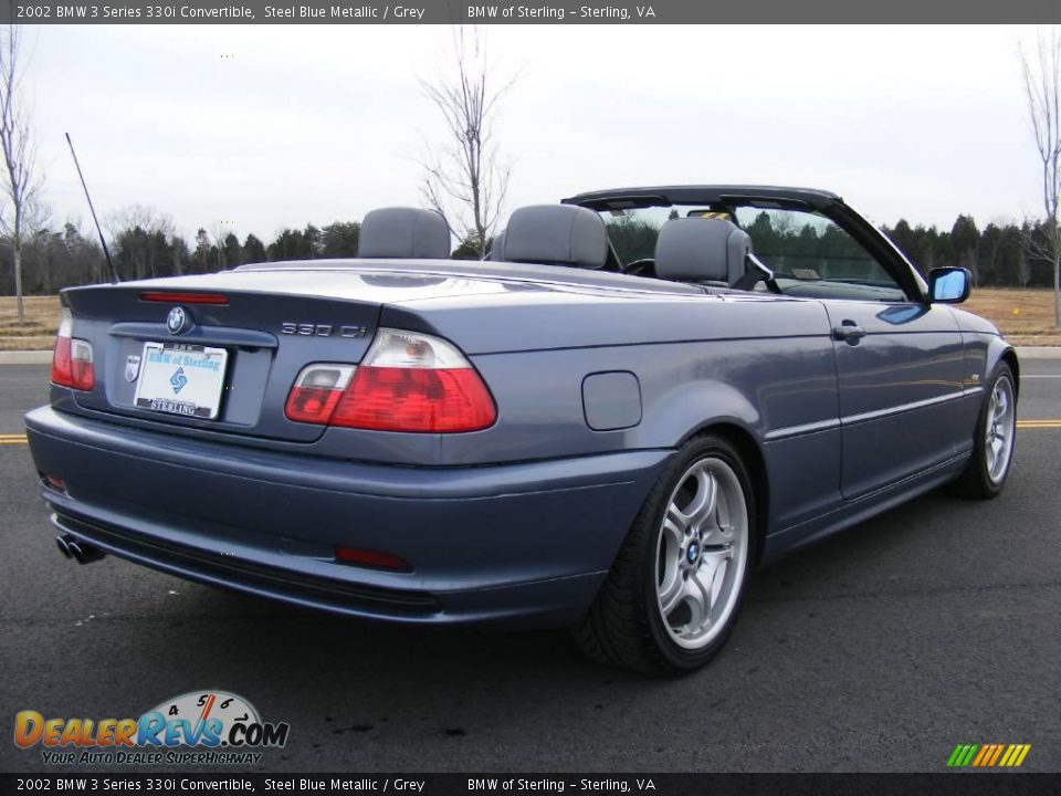 2002 BMW 3 Series 330i Convertible Steel Blue Metallic / Grey Photo #5