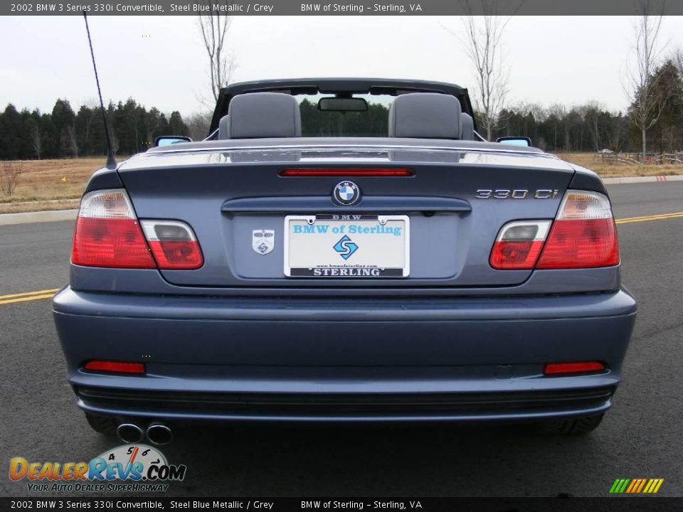 2002 BMW 3 Series 330i Convertible Steel Blue Metallic / Grey Photo #6