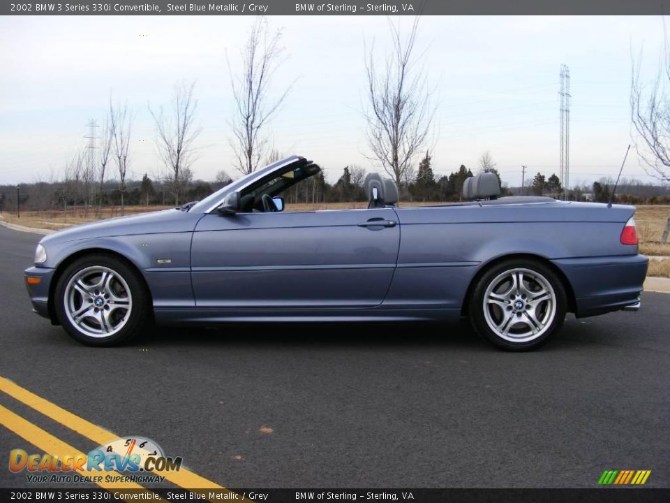 2002 BMW 3 Series 330i Convertible Steel Blue Metallic / Grey Photo #8