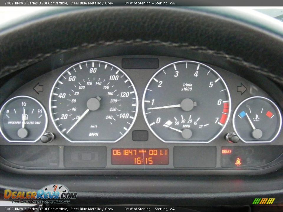 2002 BMW 3 Series 330i Convertible Steel Blue Metallic / Grey Photo #9
