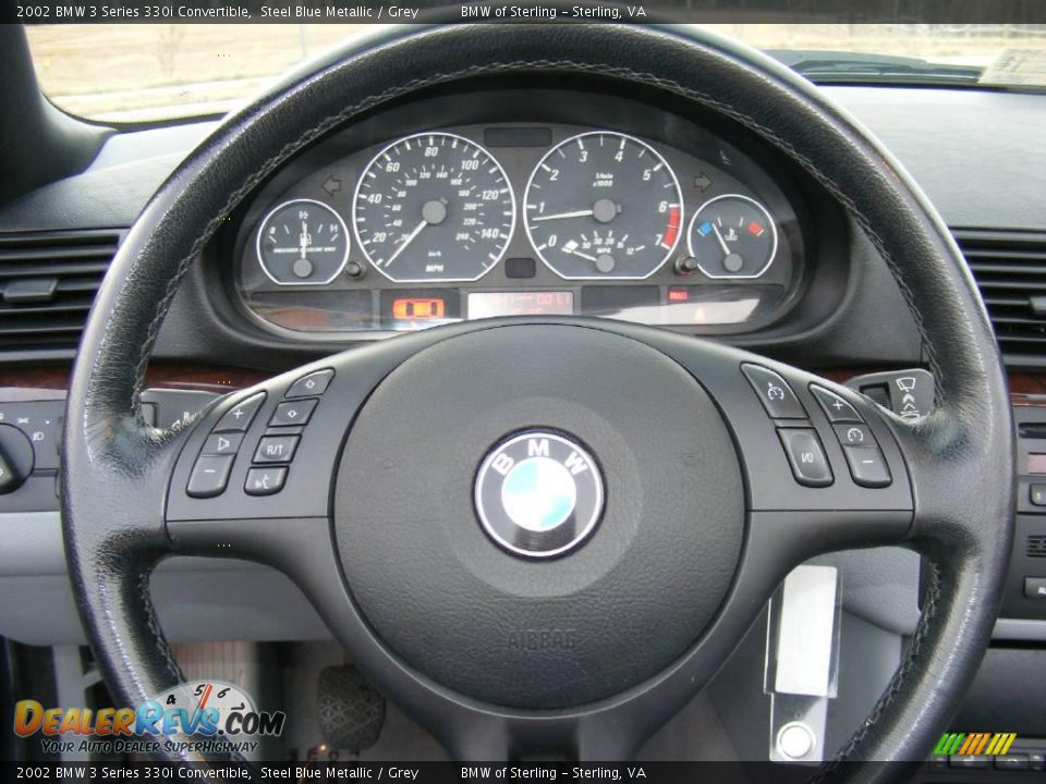 2002 BMW 3 Series 330i Convertible Steel Blue Metallic / Grey Photo #10