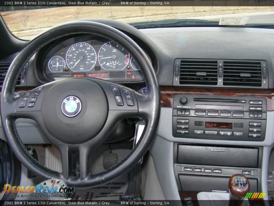 2002 BMW 3 Series 330i Convertible Steel Blue Metallic / Grey Photo #13