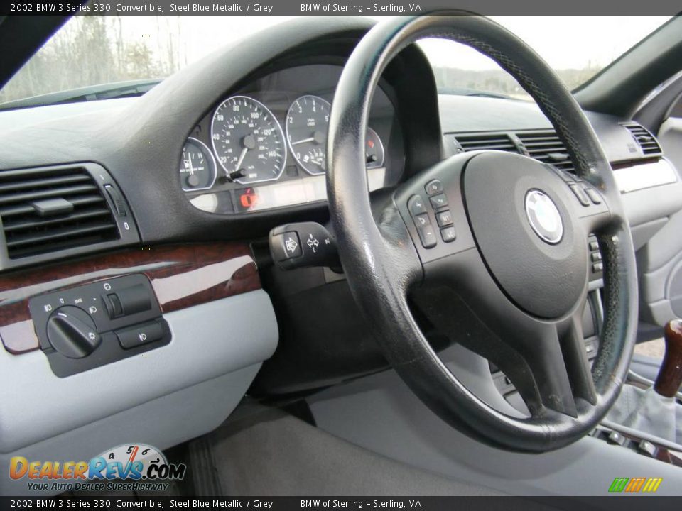 2002 BMW 3 Series 330i Convertible Steel Blue Metallic / Grey Photo #14