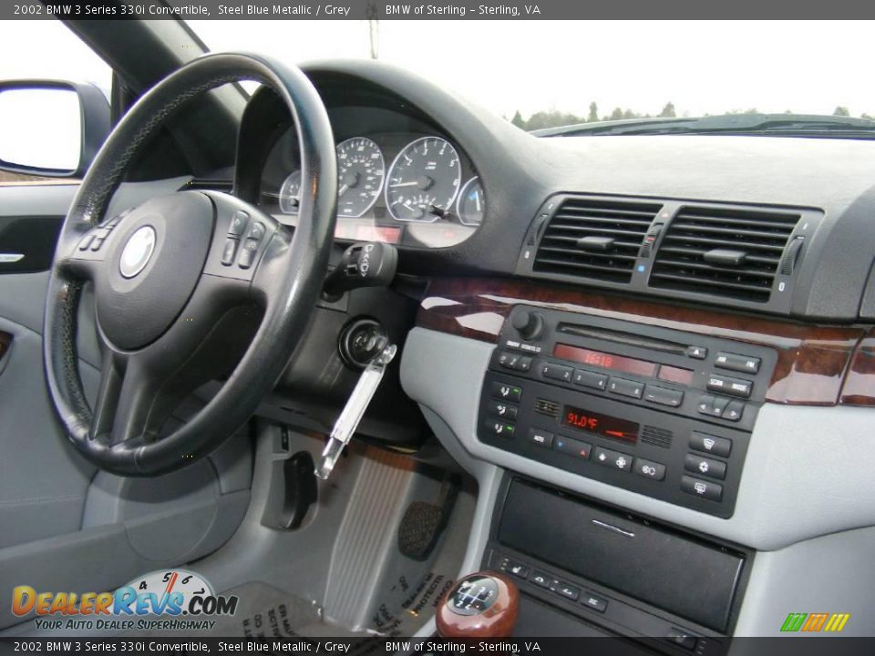 2002 BMW 3 Series 330i Convertible Steel Blue Metallic / Grey Photo #19