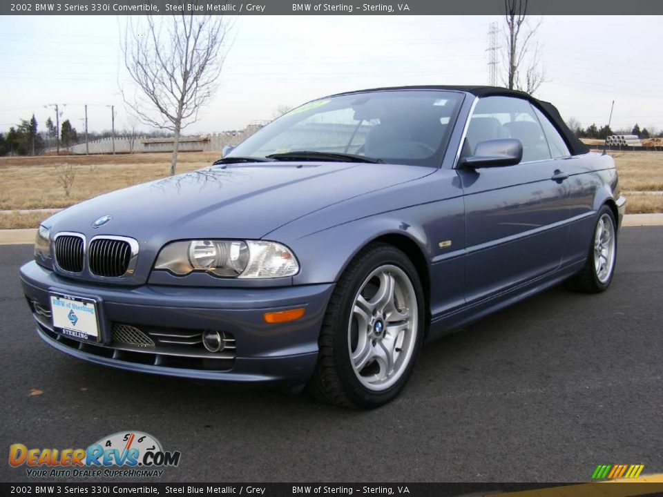 2002 BMW 3 Series 330i Convertible Steel Blue Metallic / Grey Photo #35