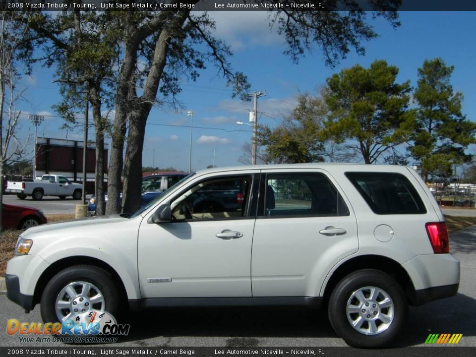 2008 Mazda Tribute i Touring Light Sage Metallic / Camel Beige Photo #2