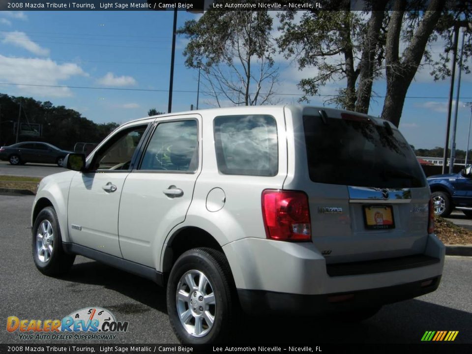 2008 Mazda Tribute i Touring Light Sage Metallic / Camel Beige Photo #3