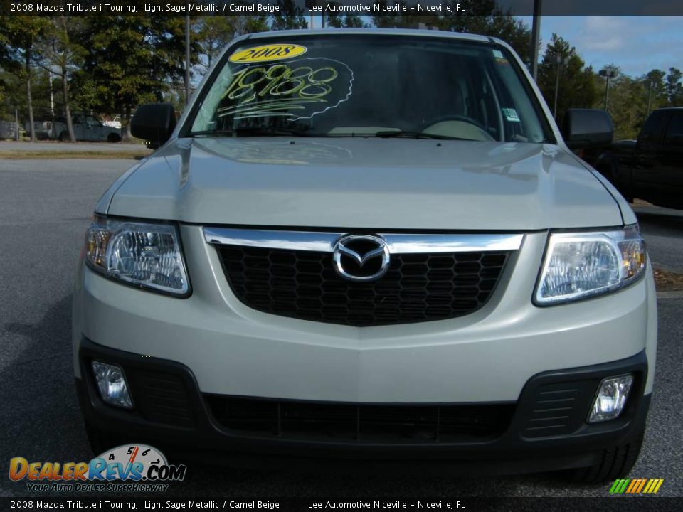 2008 Mazda Tribute i Touring Light Sage Metallic / Camel Beige Photo #8