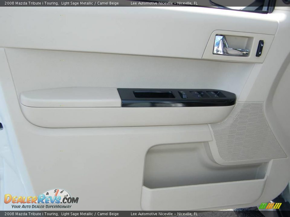 2008 Mazda Tribute i Touring Light Sage Metallic / Camel Beige Photo #17