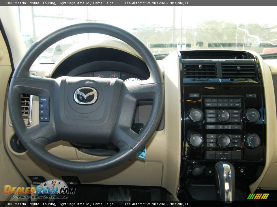 2008 Mazda Tribute i Touring Light Sage Metallic / Camel Beige Photo #18