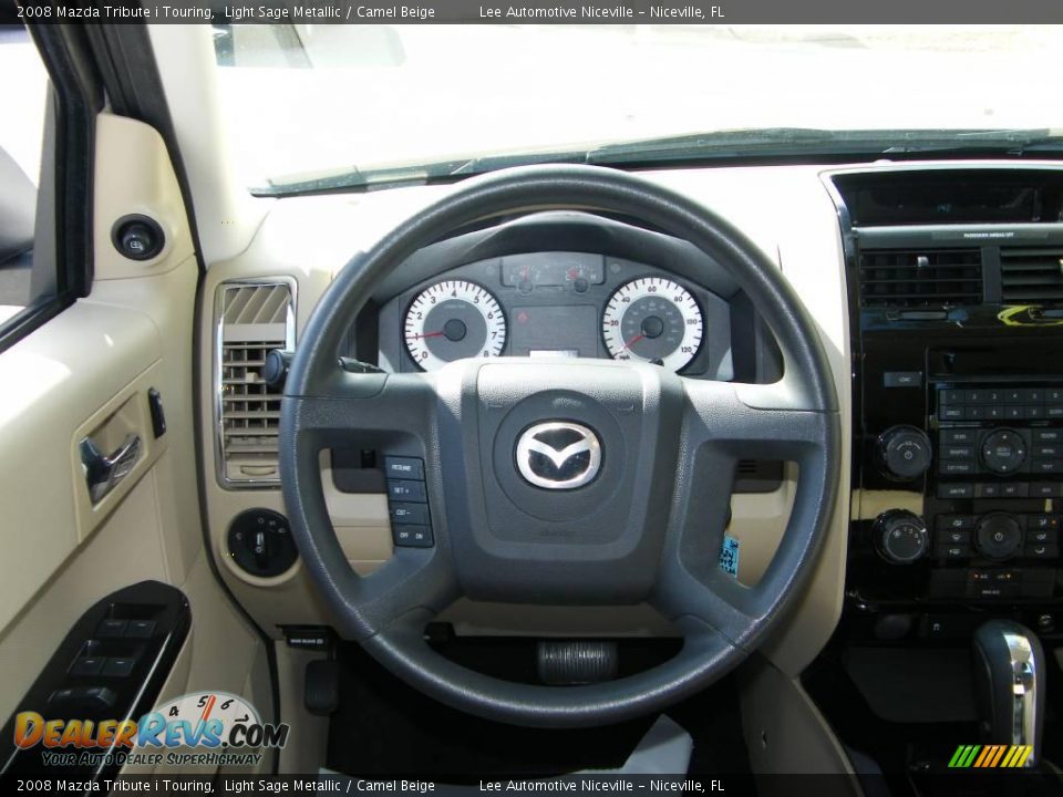 2008 Mazda Tribute i Touring Light Sage Metallic / Camel Beige Photo #19