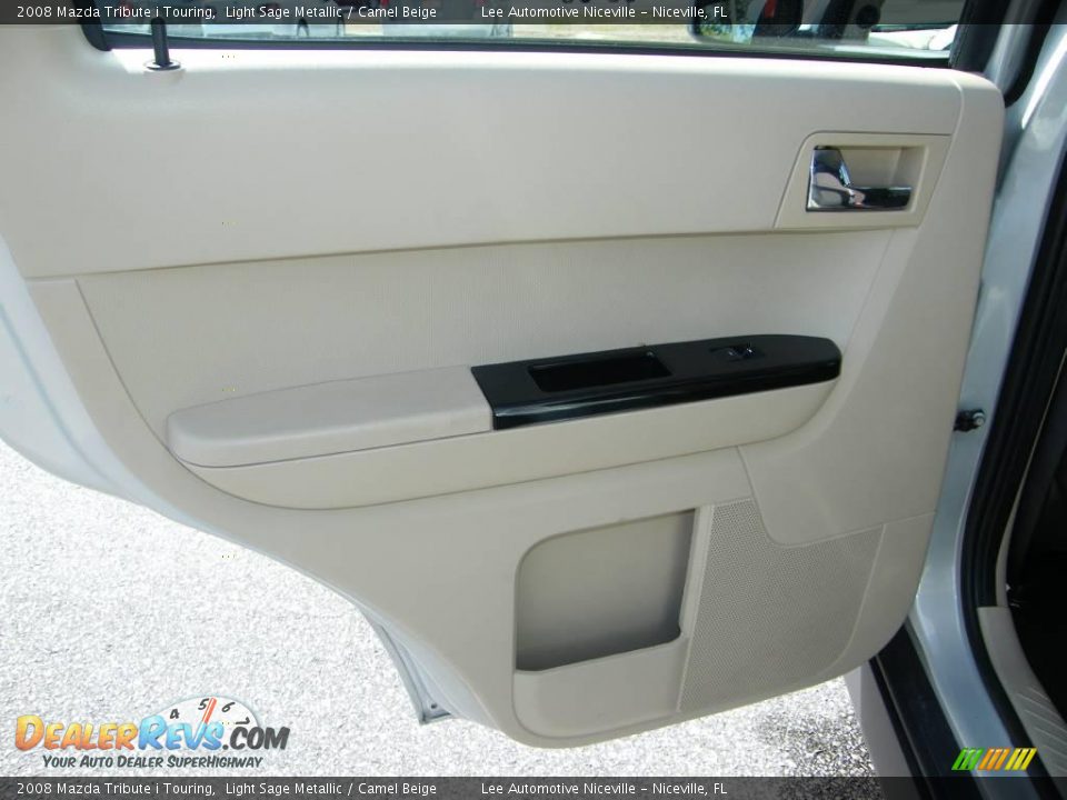 2008 Mazda Tribute i Touring Light Sage Metallic / Camel Beige Photo #23