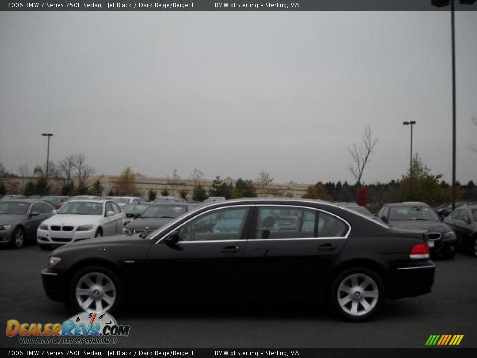 2006 BMW 7 Series 750Li Sedan Jet Black / Dark Beige/Beige III Photo #2