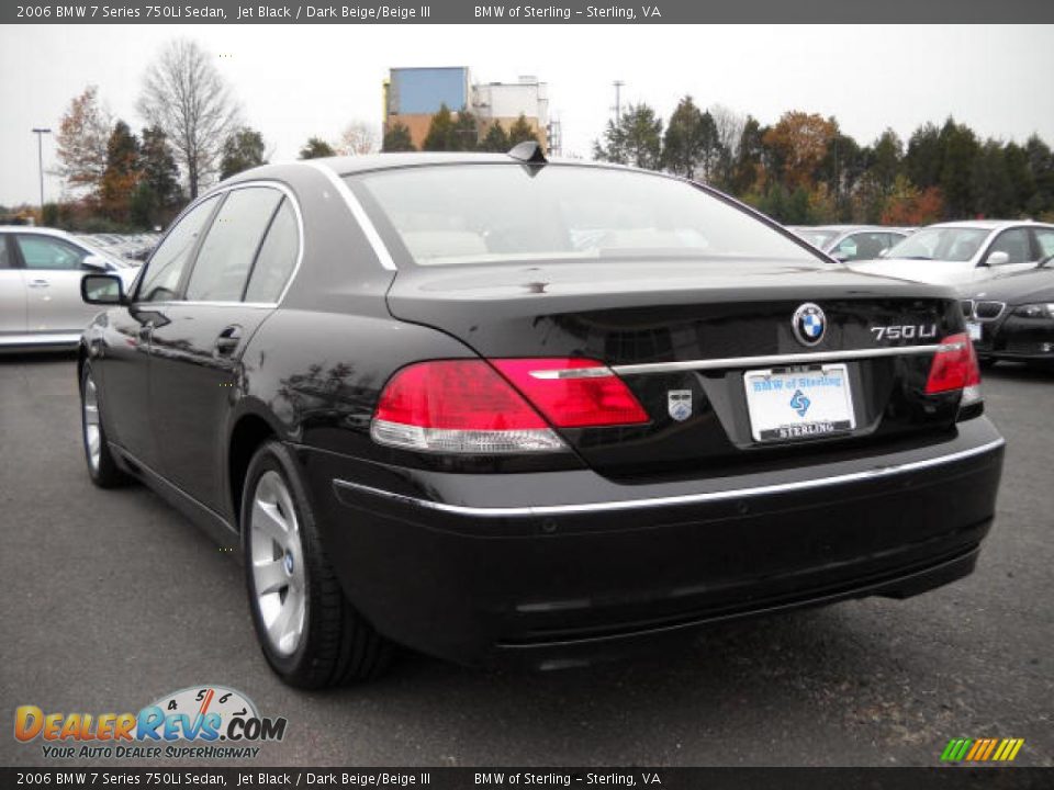 2006 BMW 7 Series 750Li Sedan Jet Black / Dark Beige/Beige III Photo #3