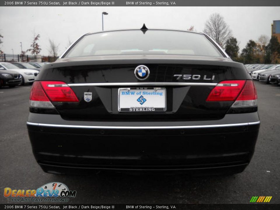 2006 BMW 7 Series 750Li Sedan Jet Black / Dark Beige/Beige III Photo #4