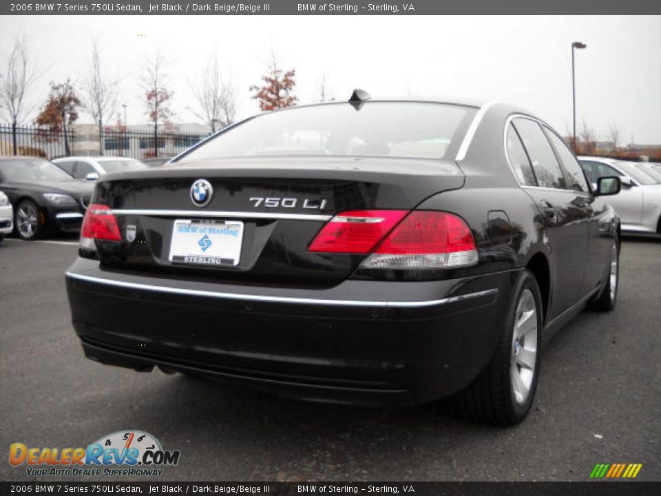 2006 BMW 7 Series 750Li Sedan Jet Black / Dark Beige/Beige III Photo #5