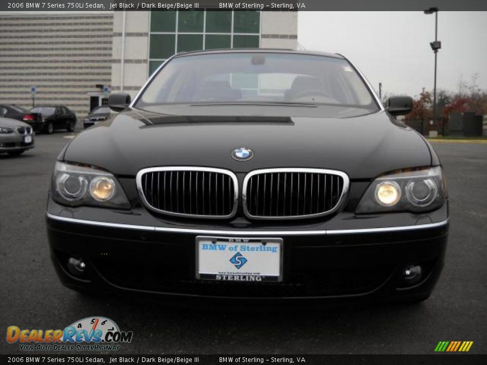 2006 BMW 7 Series 750Li Sedan Jet Black / Dark Beige/Beige III Photo #8
