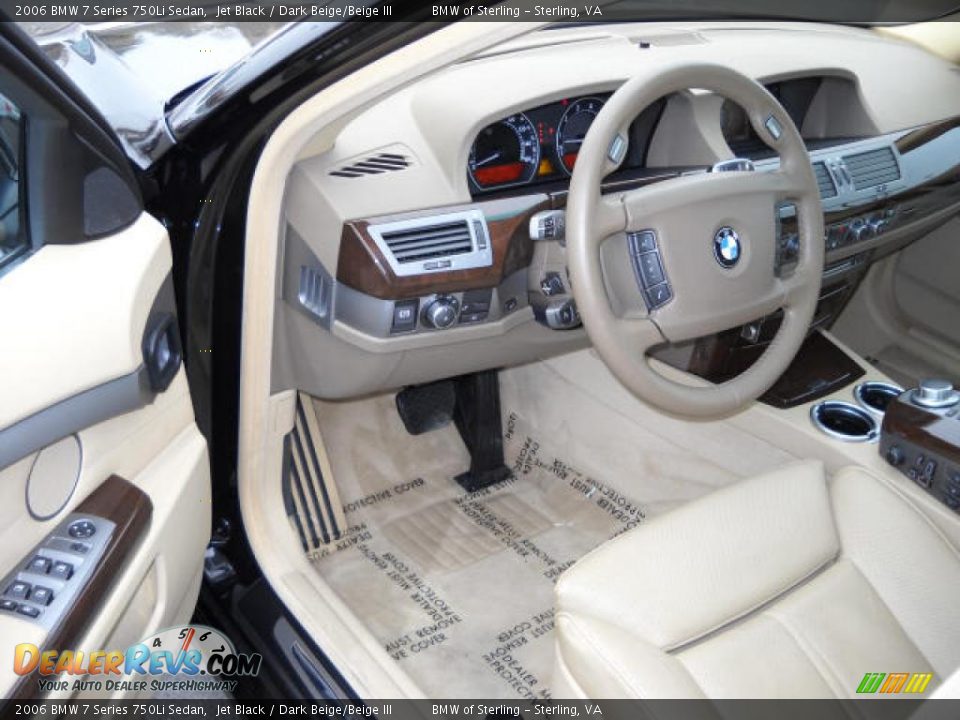 2006 BMW 7 Series 750Li Sedan Jet Black / Dark Beige/Beige III Photo #9