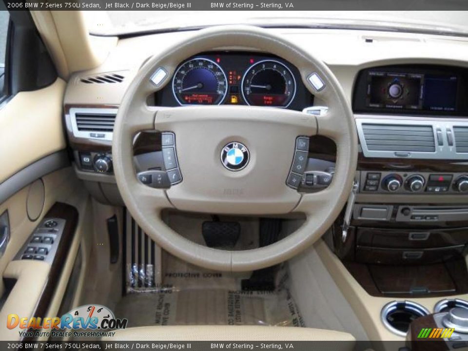 2006 BMW 7 Series 750Li Sedan Jet Black / Dark Beige/Beige III Photo #10
