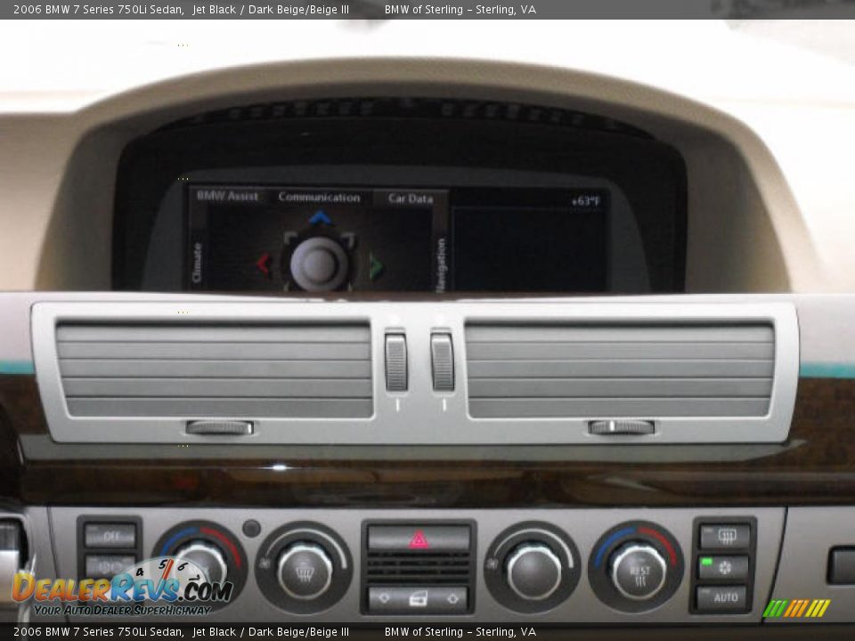 2006 BMW 7 Series 750Li Sedan Jet Black / Dark Beige/Beige III Photo #11