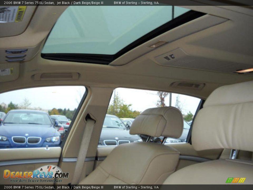 2006 BMW 7 Series 750Li Sedan Jet Black / Dark Beige/Beige III Photo #13