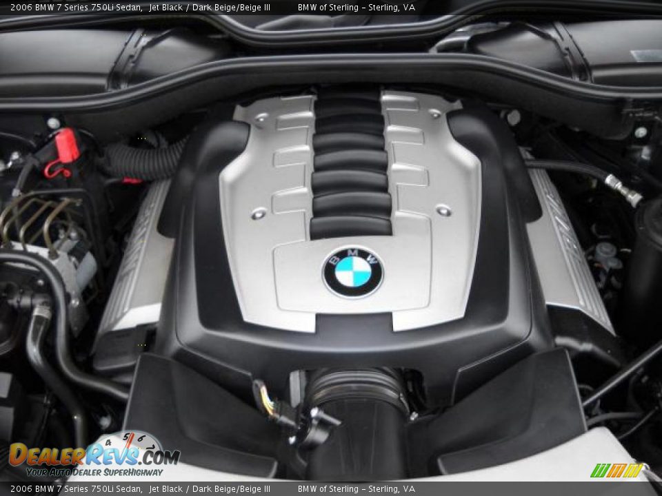 2006 BMW 7 Series 750Li Sedan Jet Black / Dark Beige/Beige III Photo #14