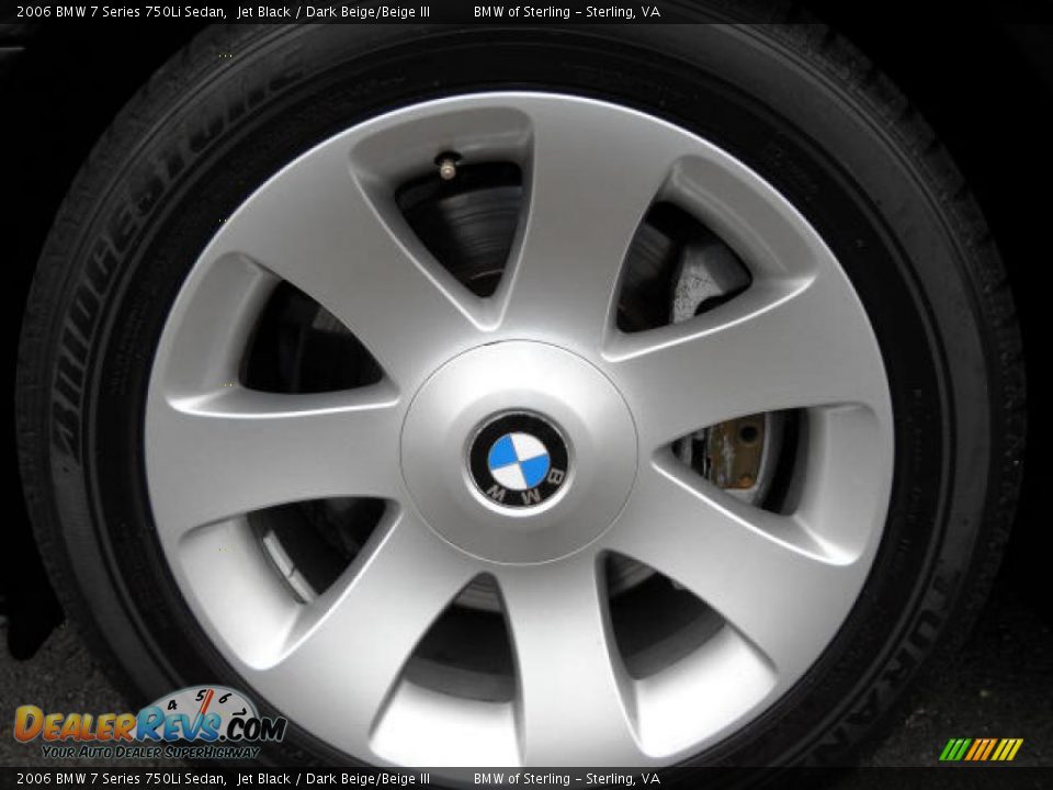 2006 BMW 7 Series 750Li Sedan Jet Black / Dark Beige/Beige III Photo #15