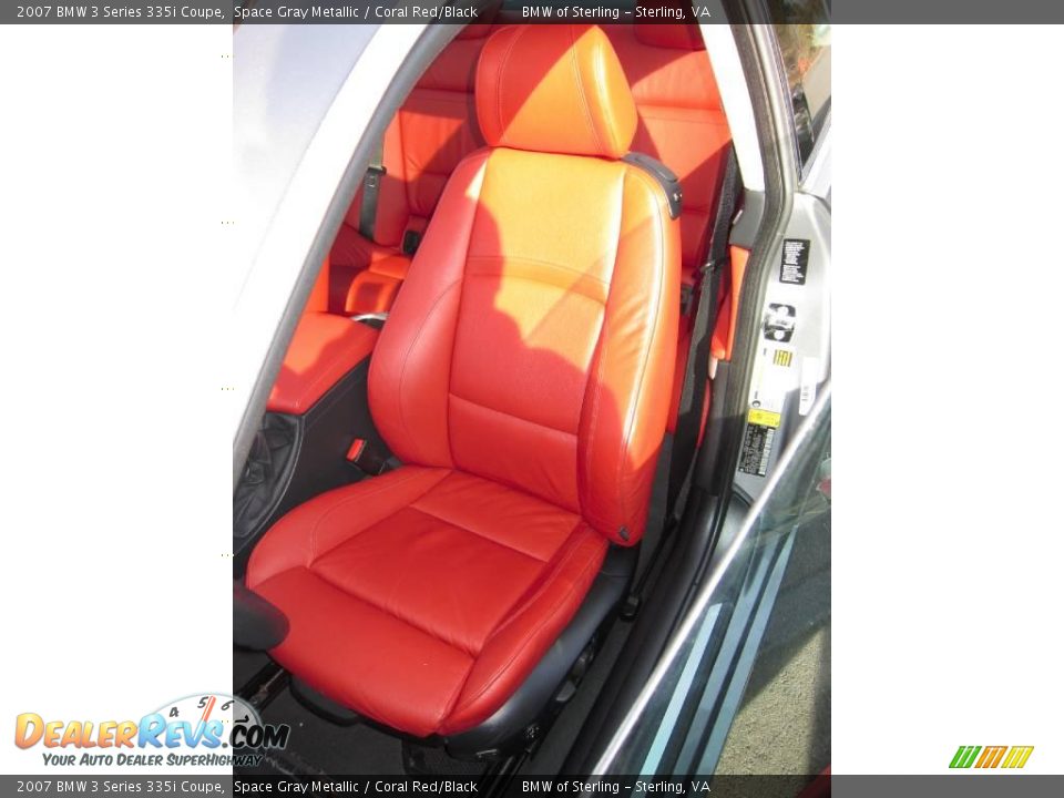 2007 BMW 3 Series 335i Coupe Space Gray Metallic / Coral Red/Black Photo #4