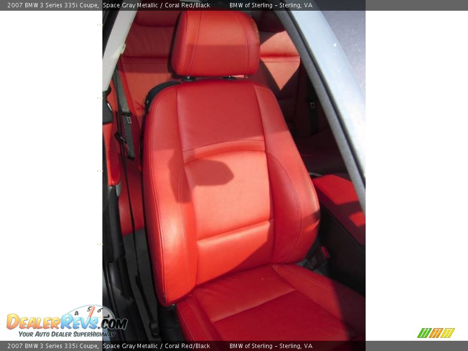 2007 BMW 3 Series 335i Coupe Space Gray Metallic / Coral Red/Black Photo #7