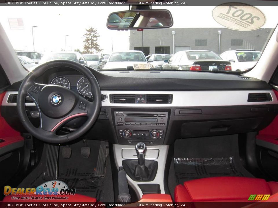 2007 BMW 3 Series 335i Coupe Space Gray Metallic / Coral Red/Black Photo #8