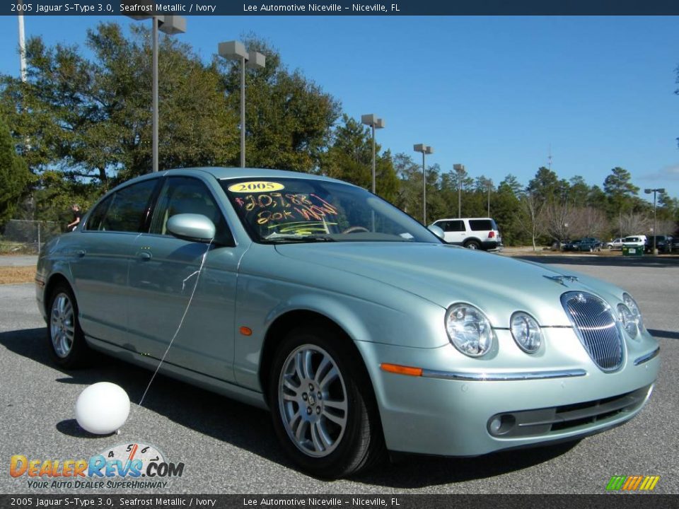 2005 Jaguar S-Type 3.0 Seafrost Metallic / Ivory Photo #7